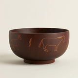 Arden Hand-Carved Wooden Bowl on Table