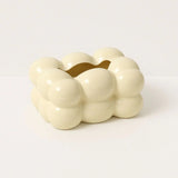 Close-up of Amelia Ceramic Tissue Box with Bubble Design